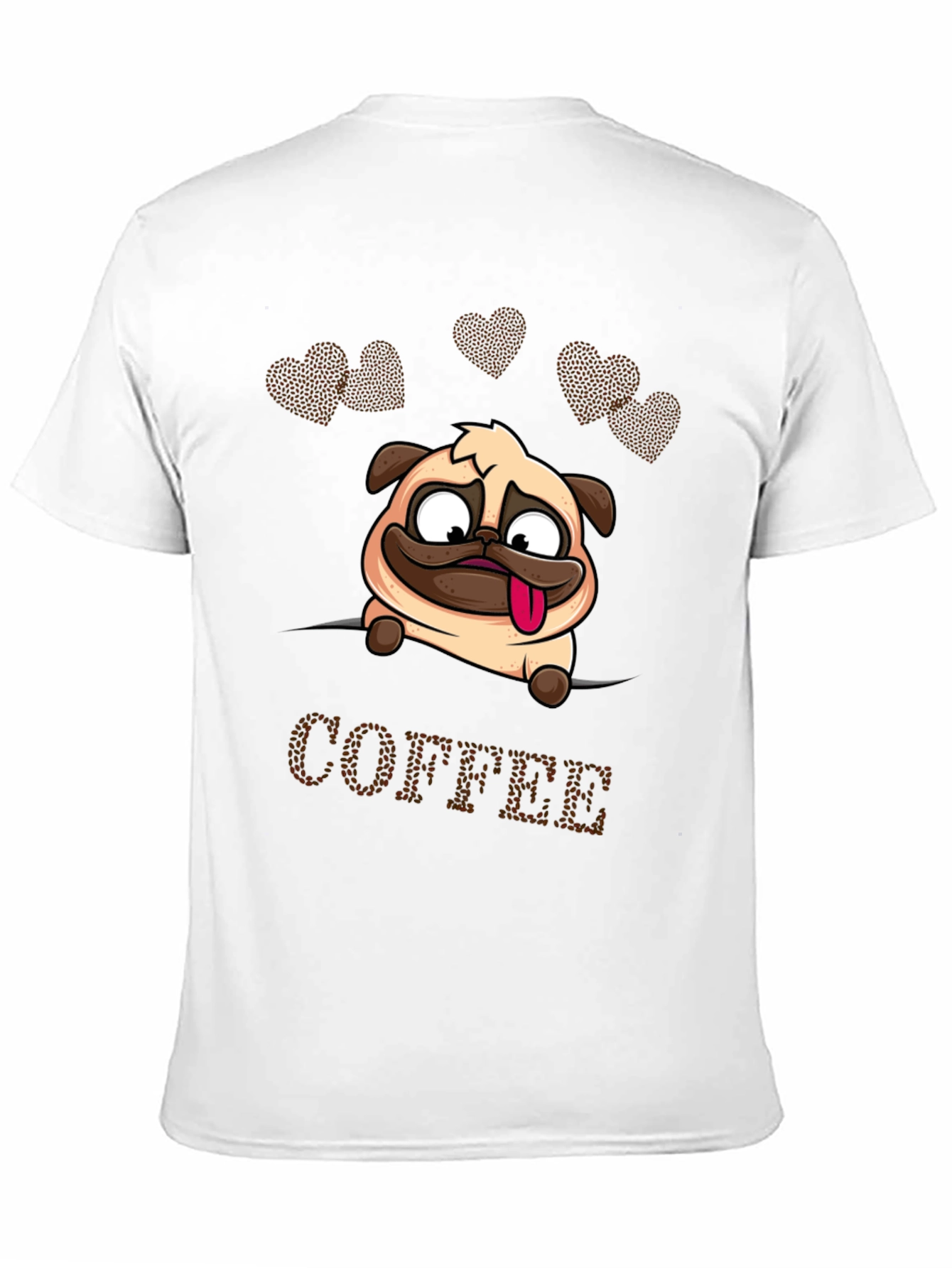 Camiseta Hombre Pug y Café
