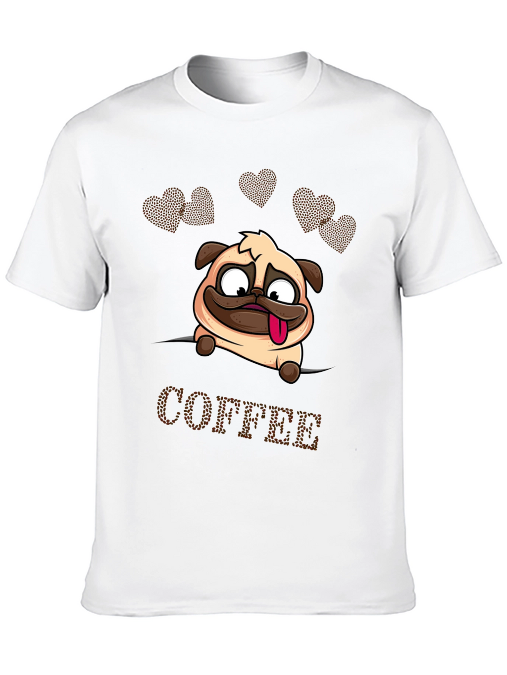 Camiseta Hombre Pug y Café