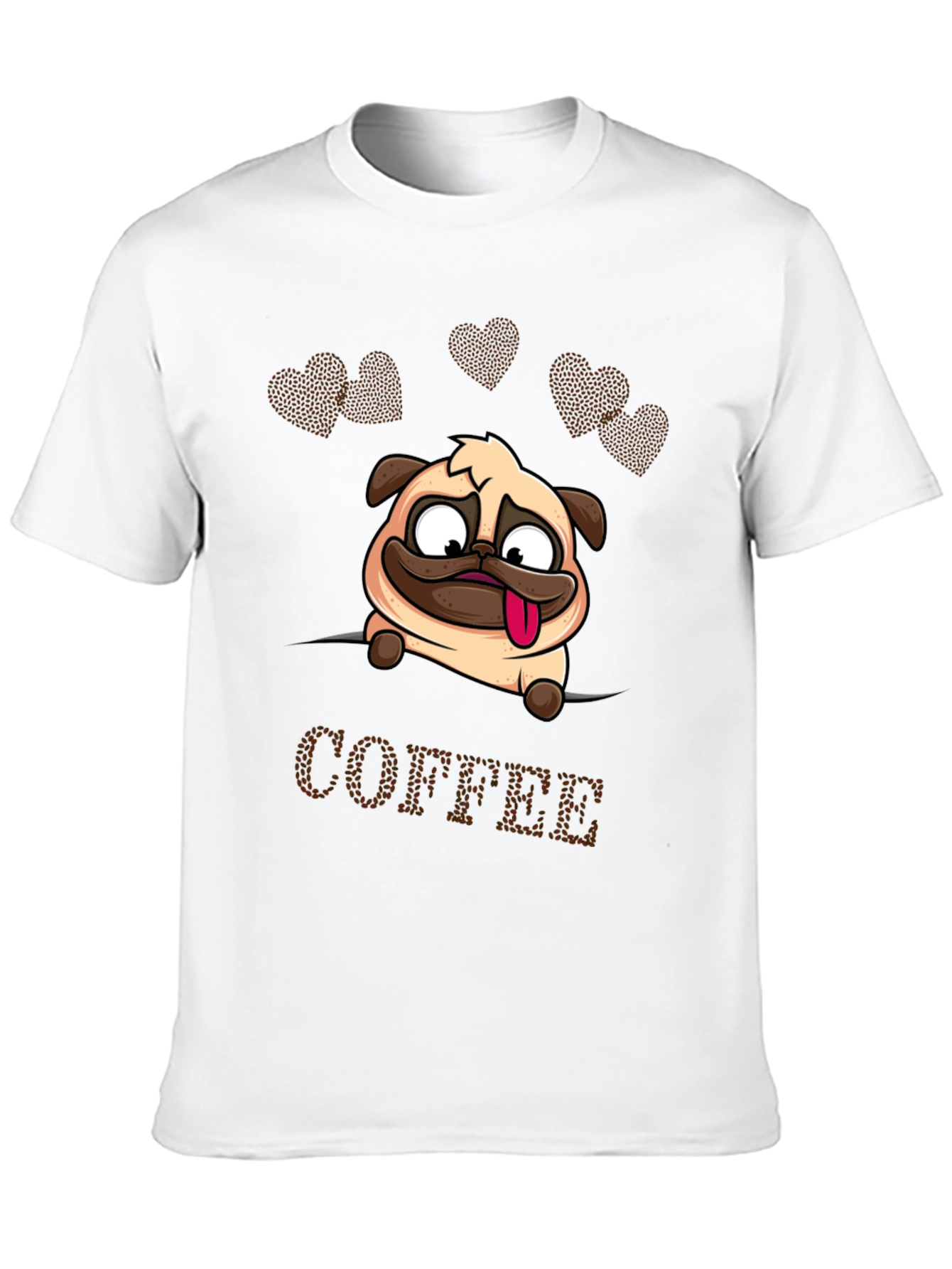 Camiseta Hombre Pug y Café