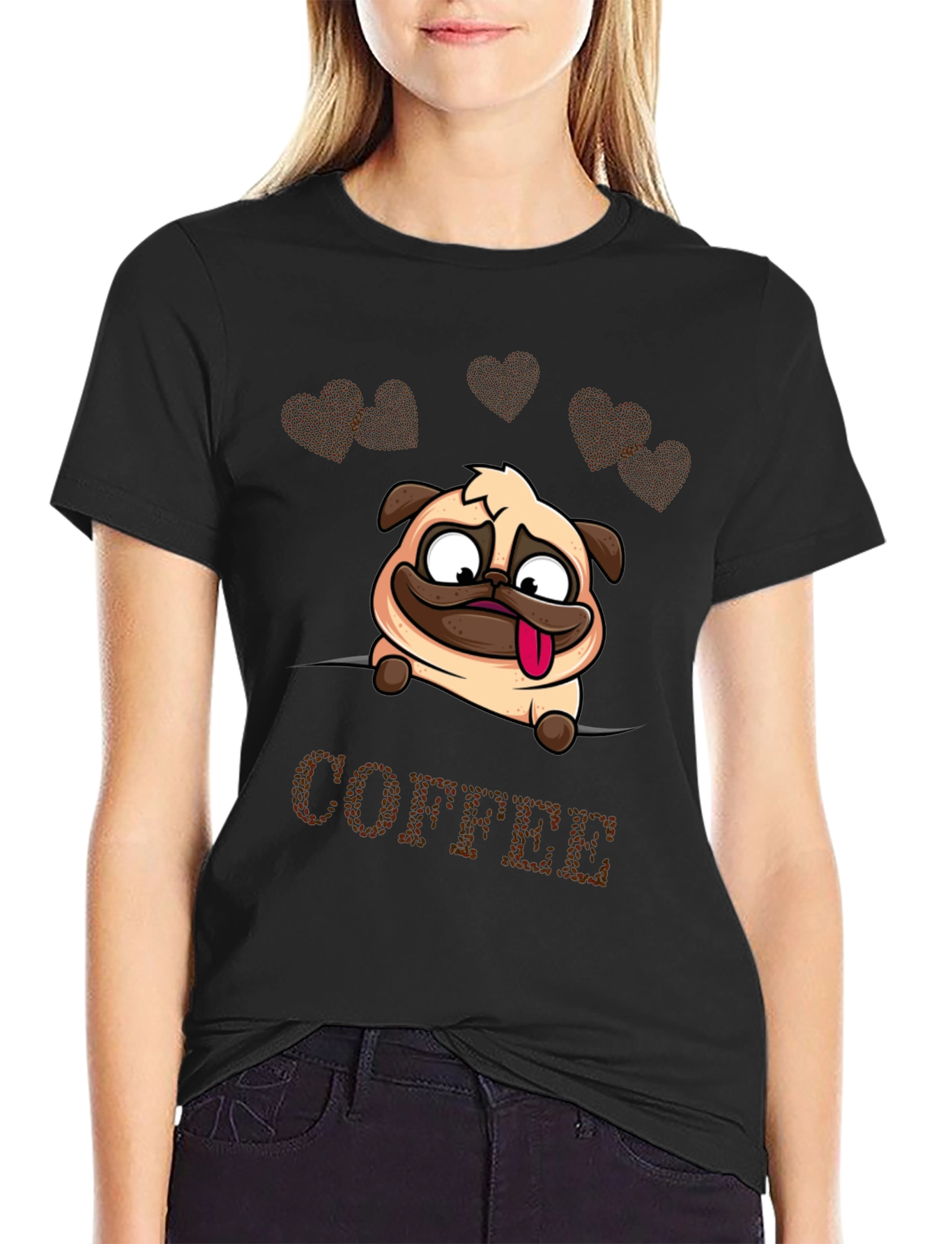 Camiseta Hombre Pug y Café