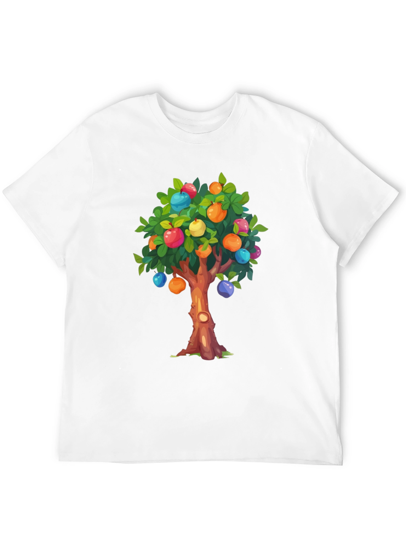 Camiseta Negra con Árbol Frutal de Dibujos Animados