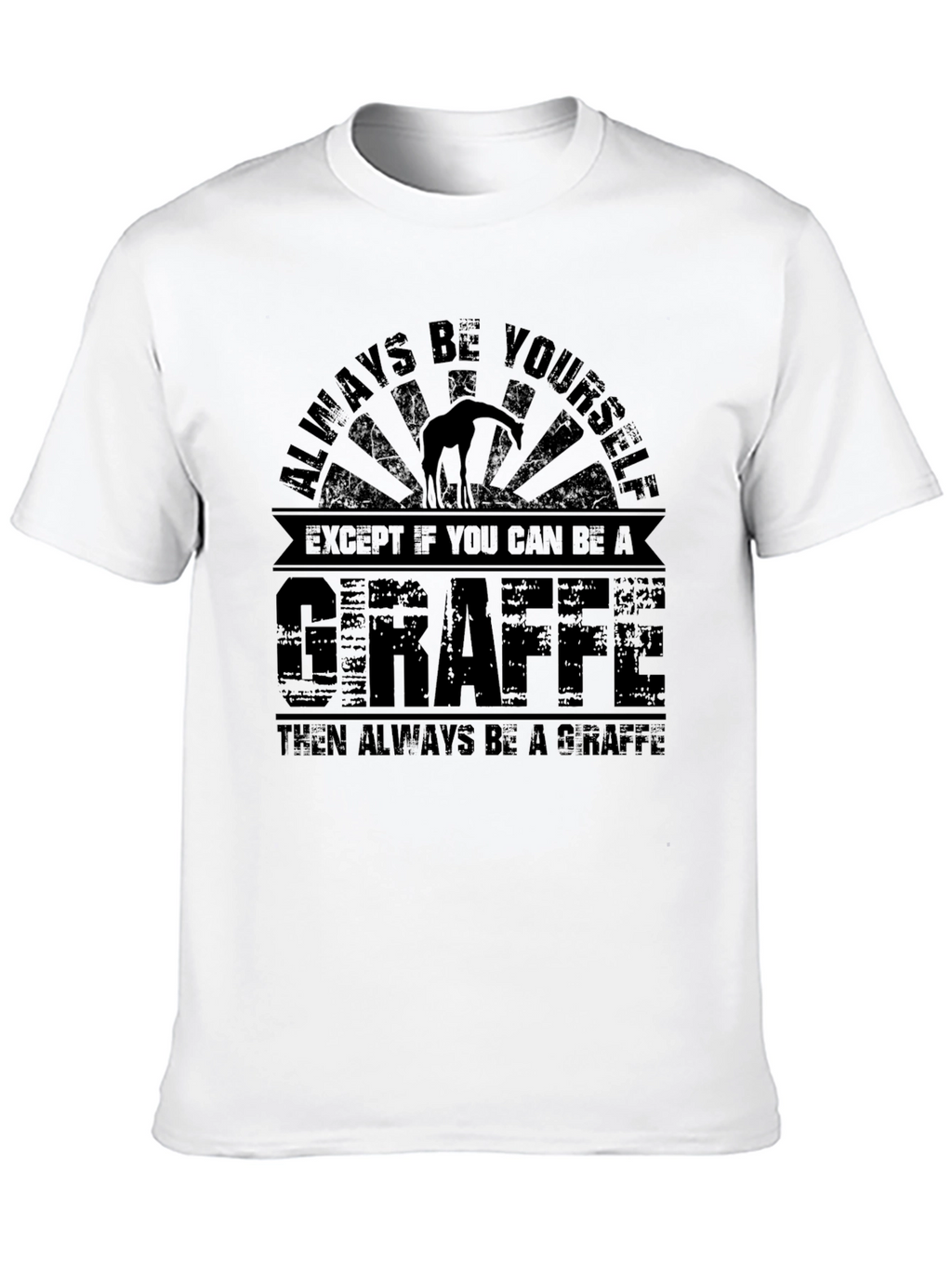 Camiseta Negra con Diseño de Jirafa Gracioso