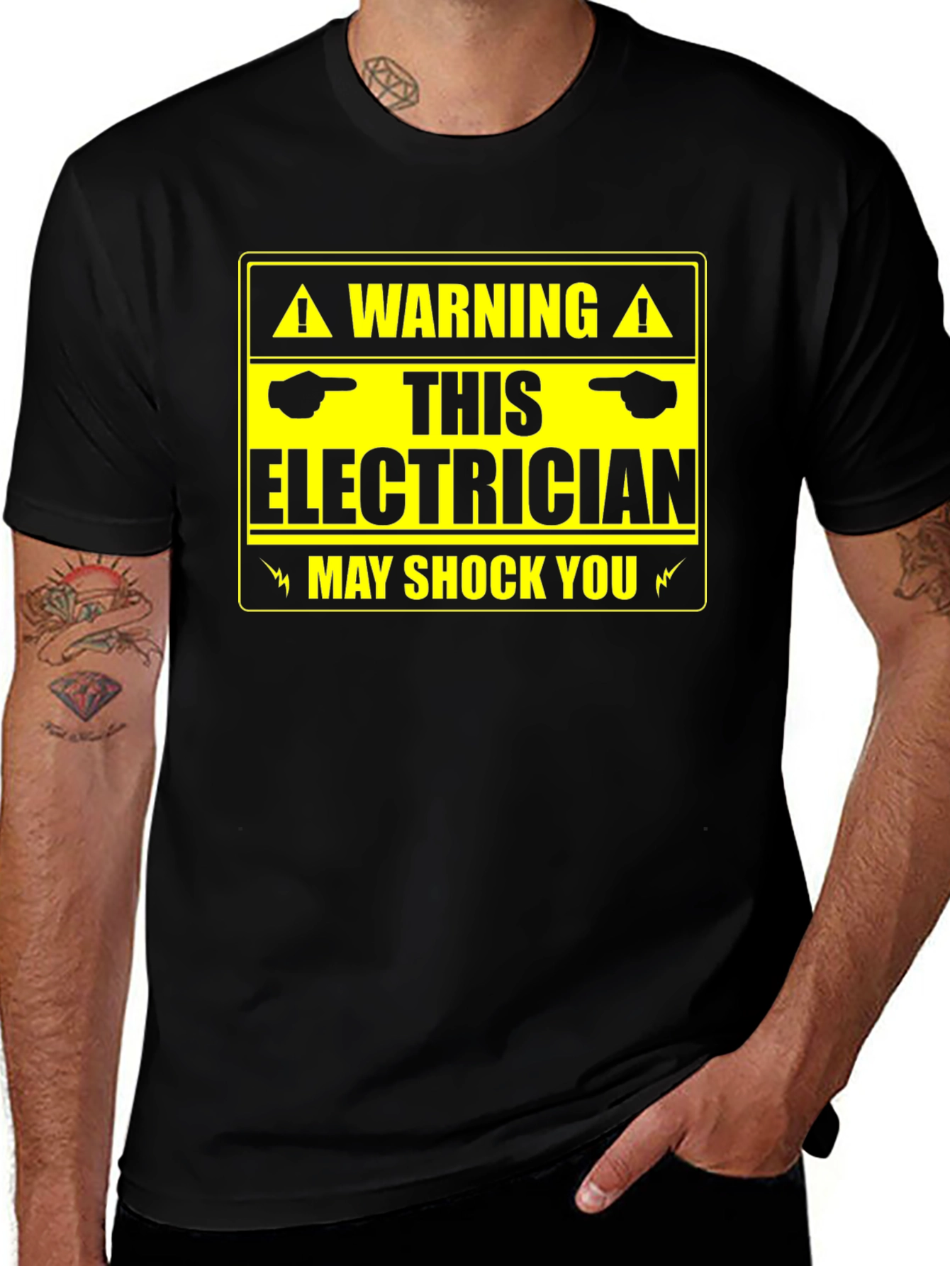 Camiseta de Advertencia: Electricista ¡Puede Darte un Choque!