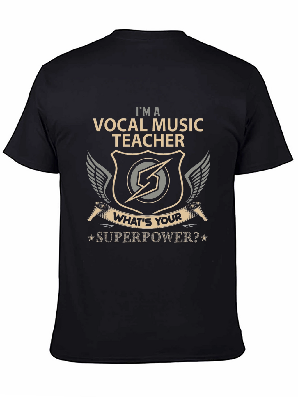 Camiseta Negra Vocal Music Teacher Superpower