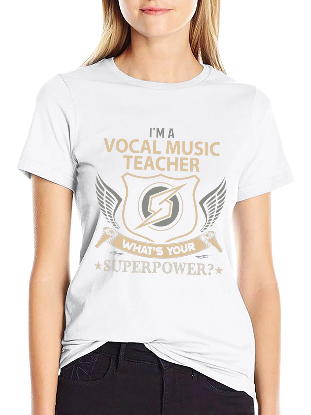 Camiseta Negra Vocal Music Teacher Superpower