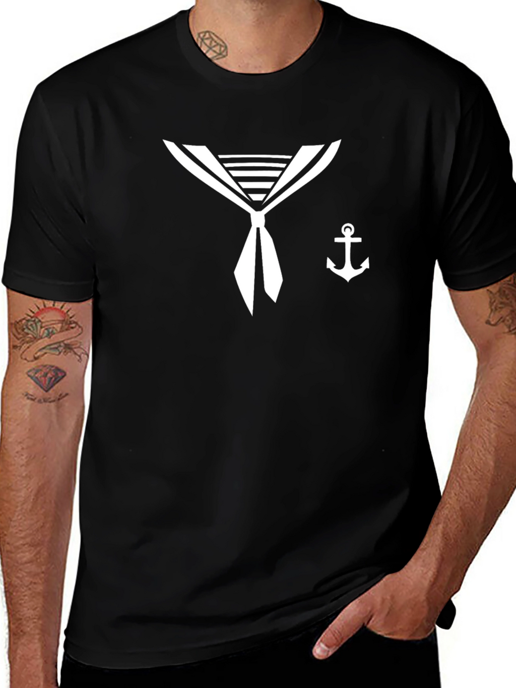 Camiseta marinera con ancla - Estilo náutico