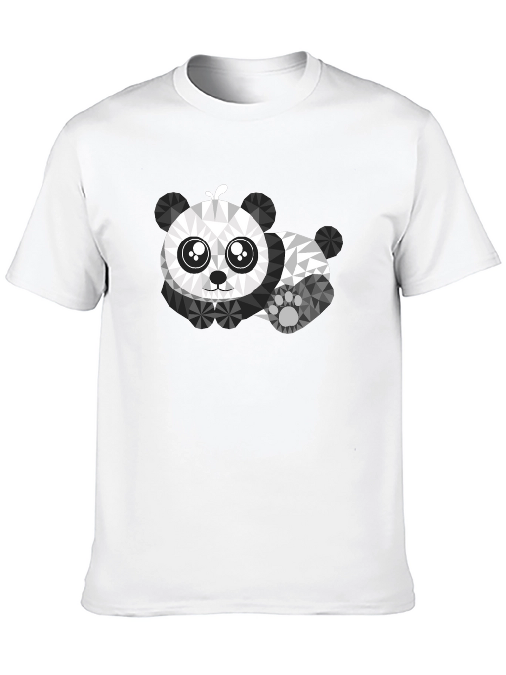 Camiseta Negra con Diseño de Panda Geométrico