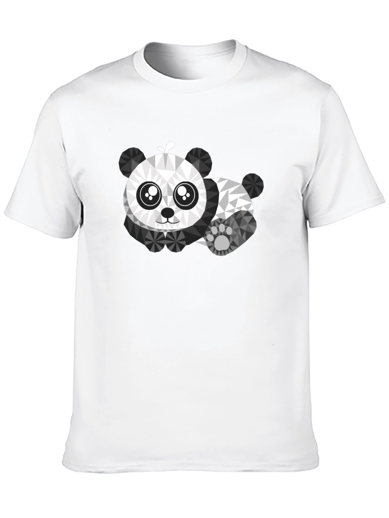 Camiseta Negra con Diseño de Panda Geométrico