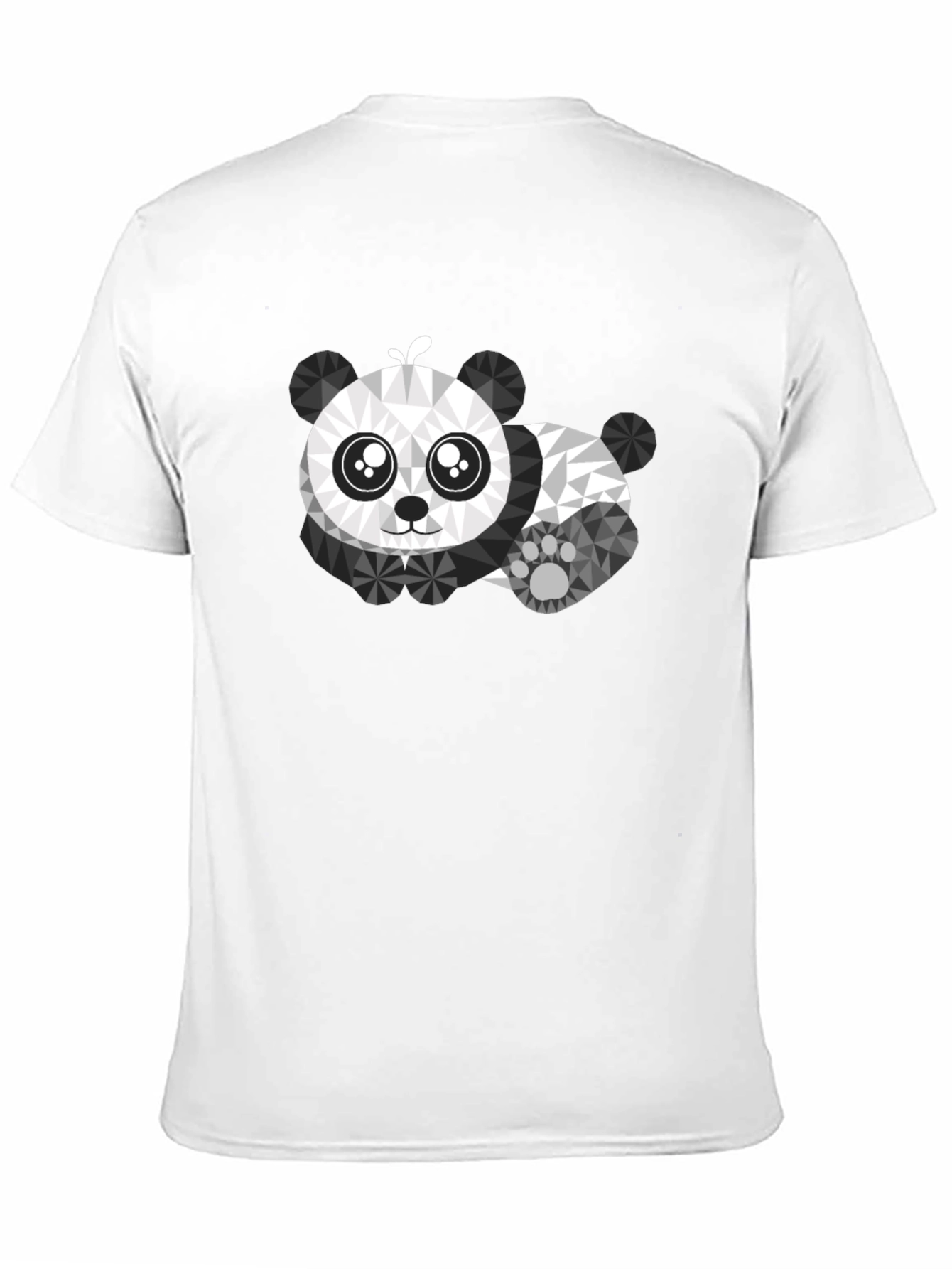 Camiseta Negra con Diseño de Panda Geométrico