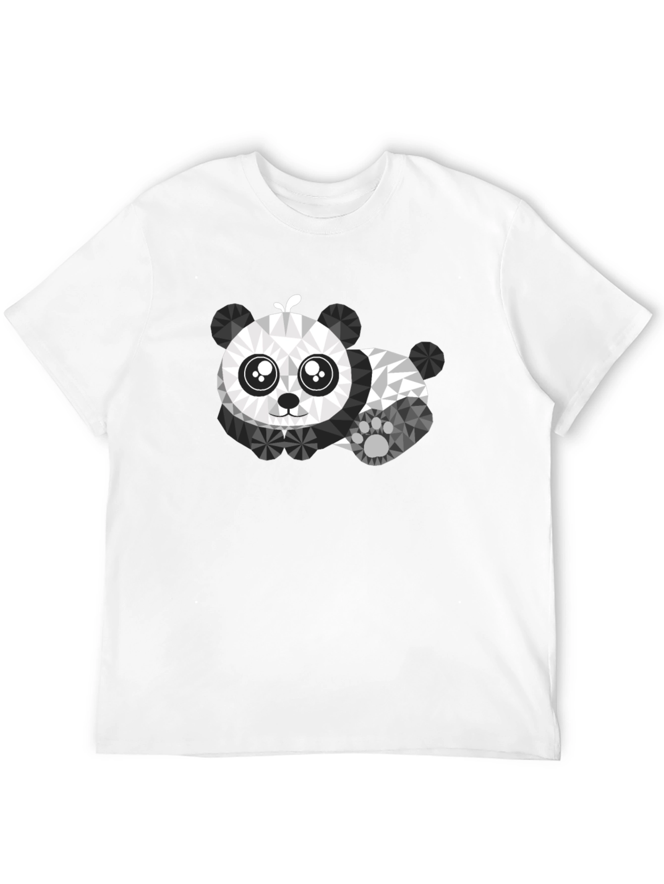 Camiseta Negra con Diseño de Panda Geométrico