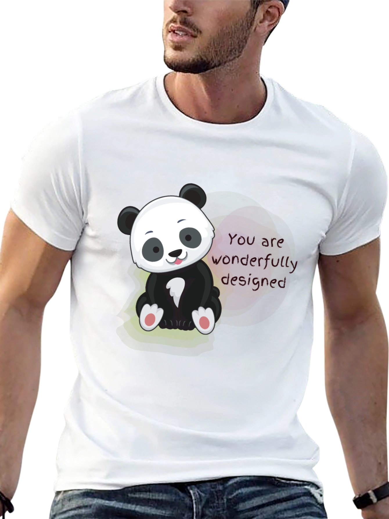 Camiseta Negra con Diseño de Panda Adorable