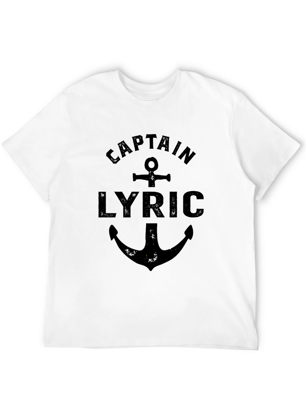 Camiseta Negra Capitán Lyric con Ancla Náutica