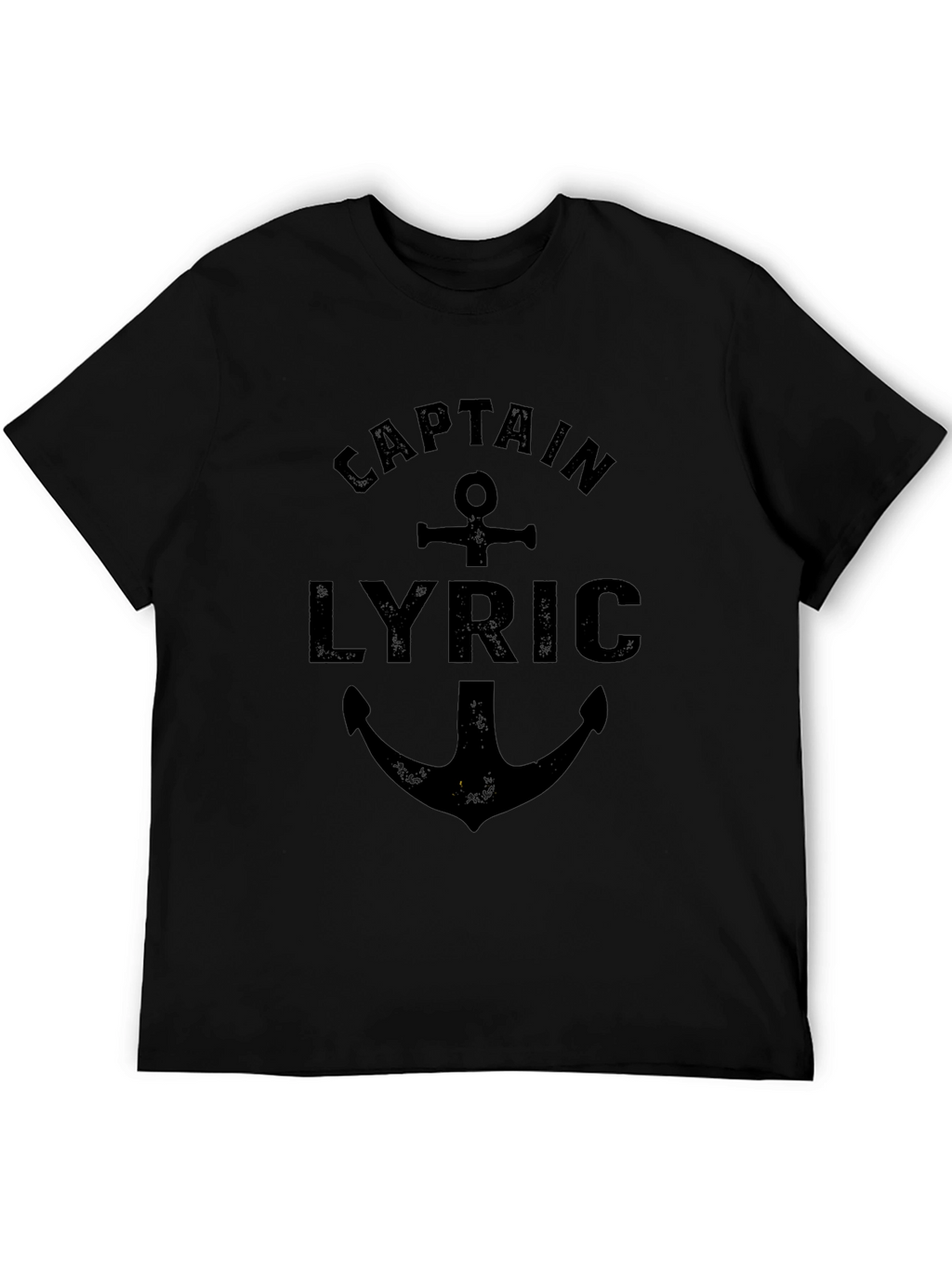 Camiseta Negra Capitán Lyric con Ancla Náutica