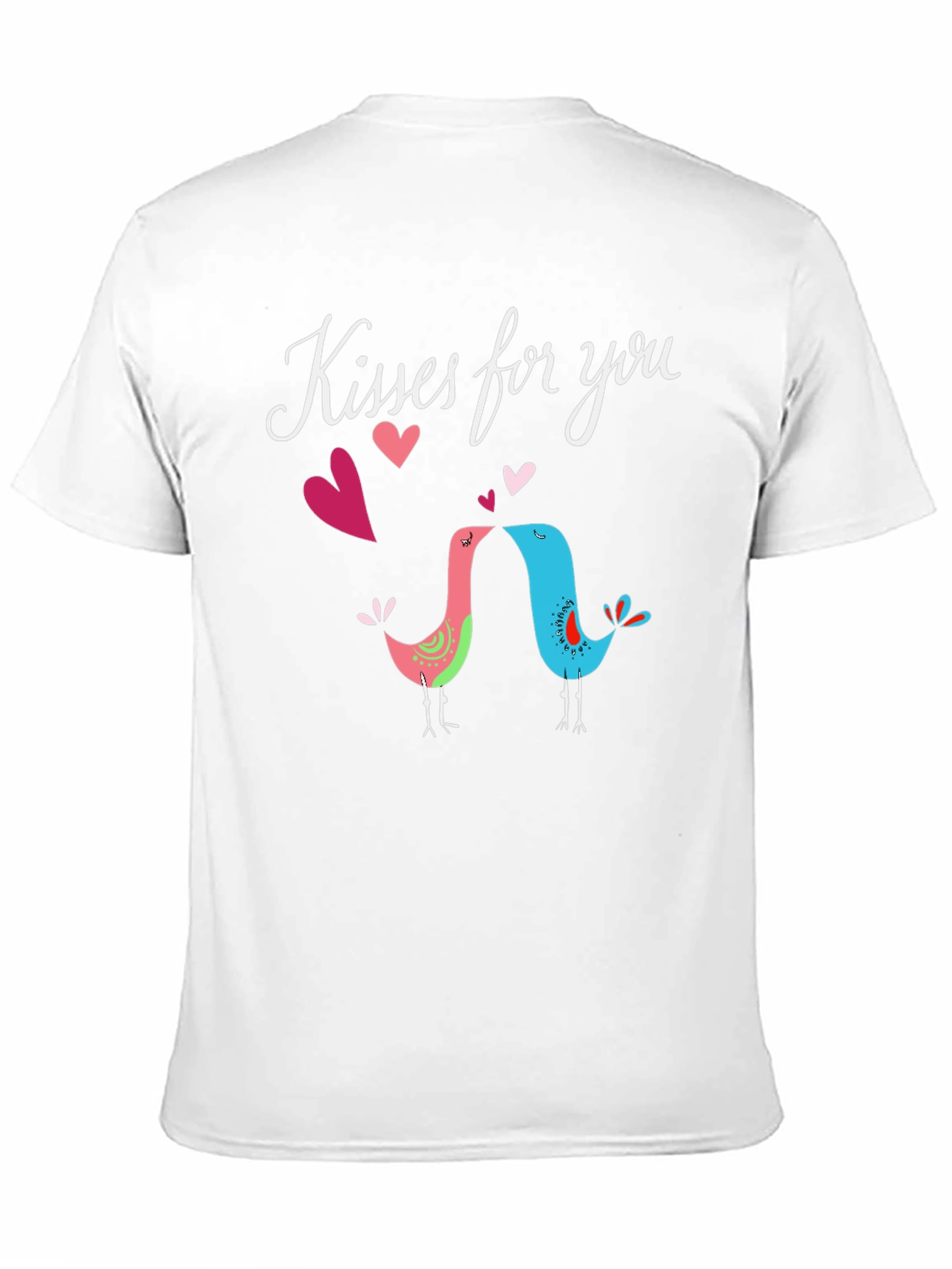 Camiseta Negra Besos para ti con Diseño de Aves