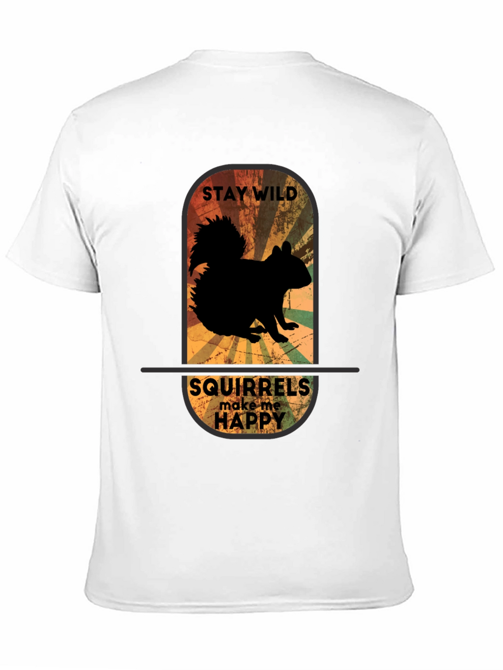 Camiseta Negra Ardillas Me Hacen Feliz