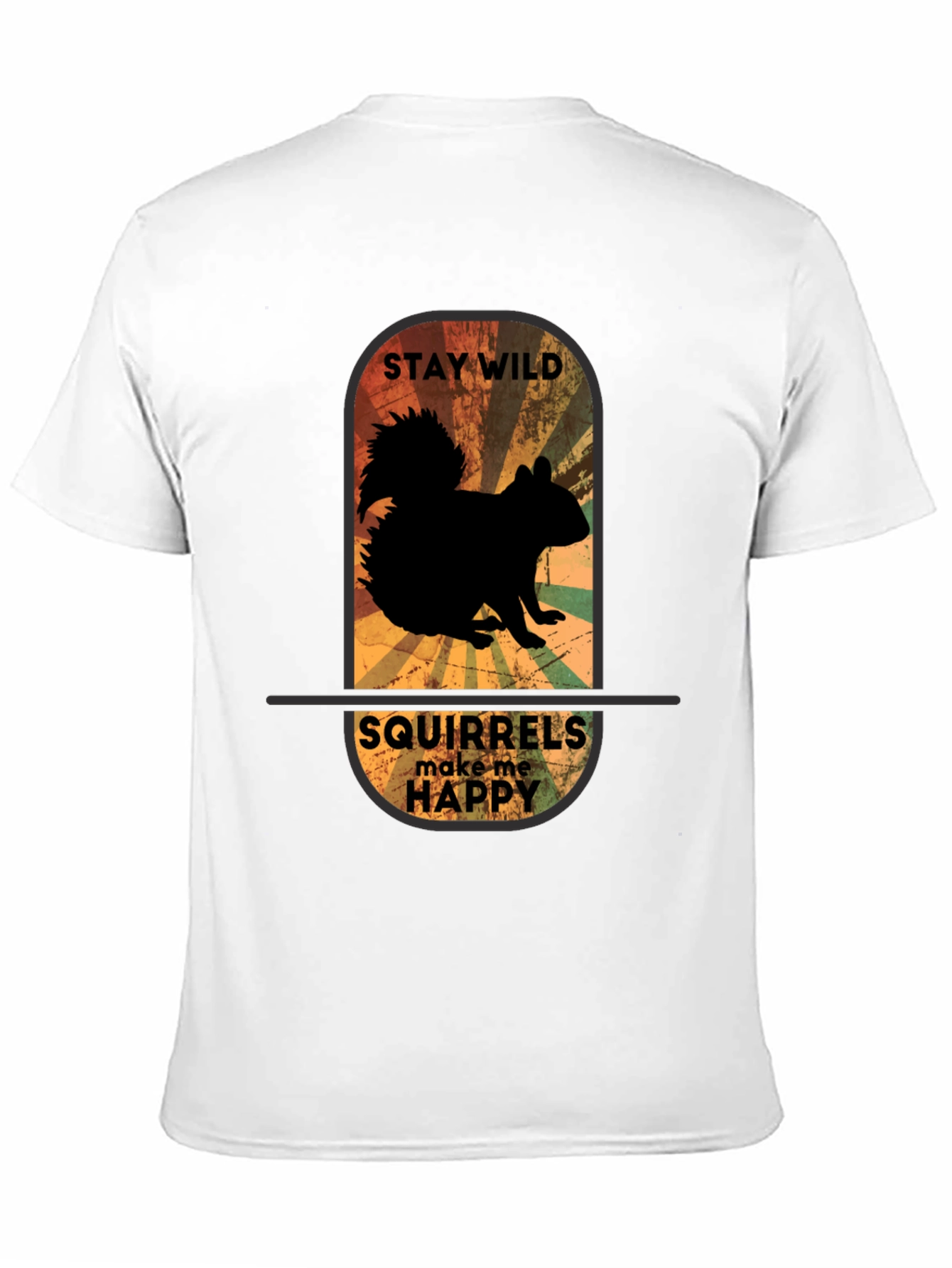 Camiseta Negra Ardillas Me Hacen Feliz