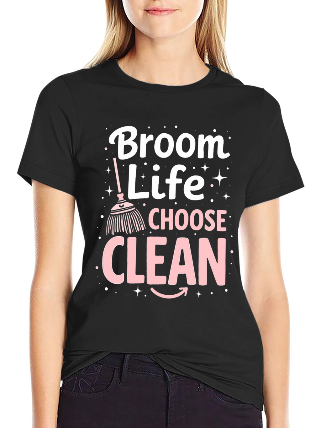 Camiseta Negra Broom Life Choose Clean