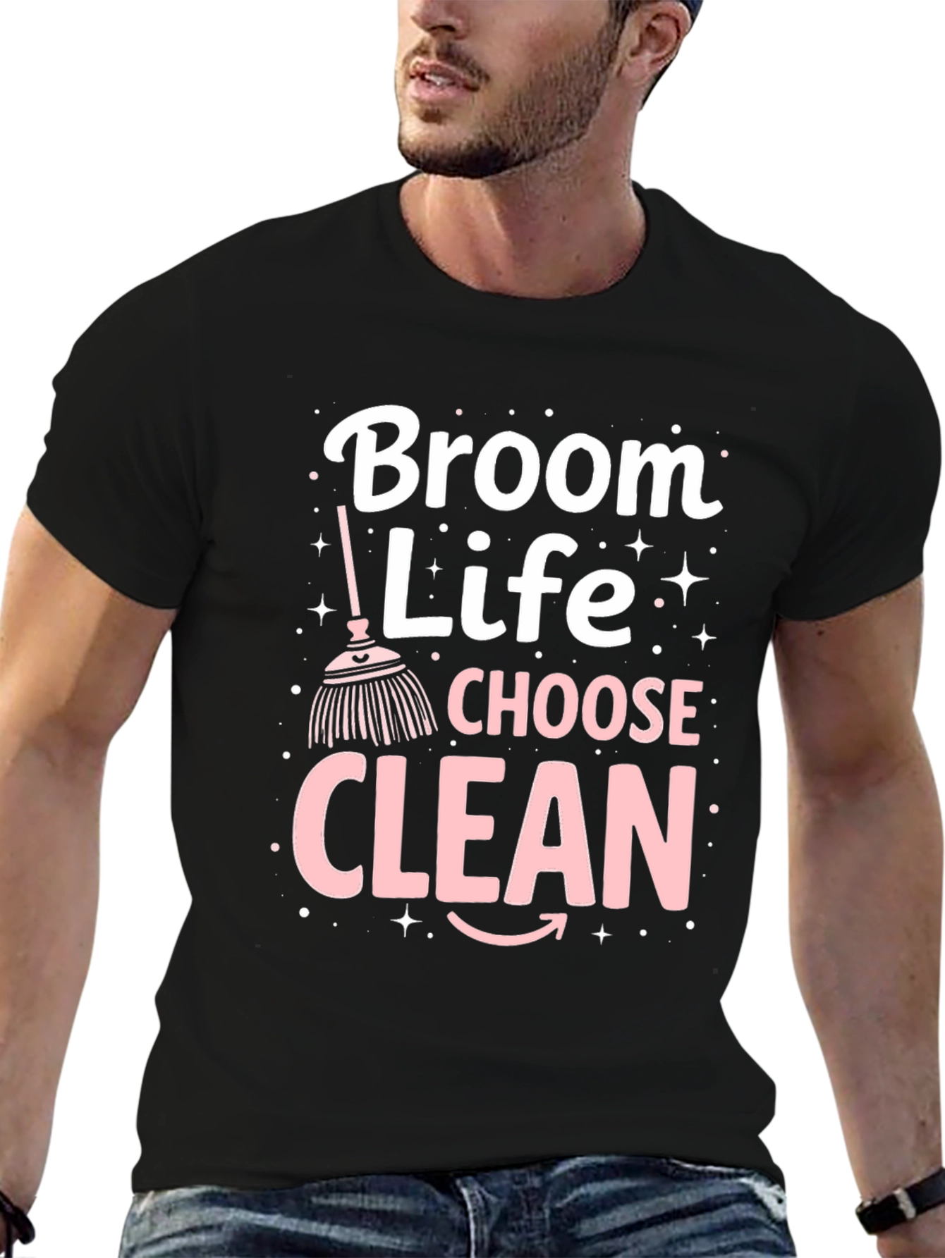 Camiseta Negra Broom Life Choose Clean