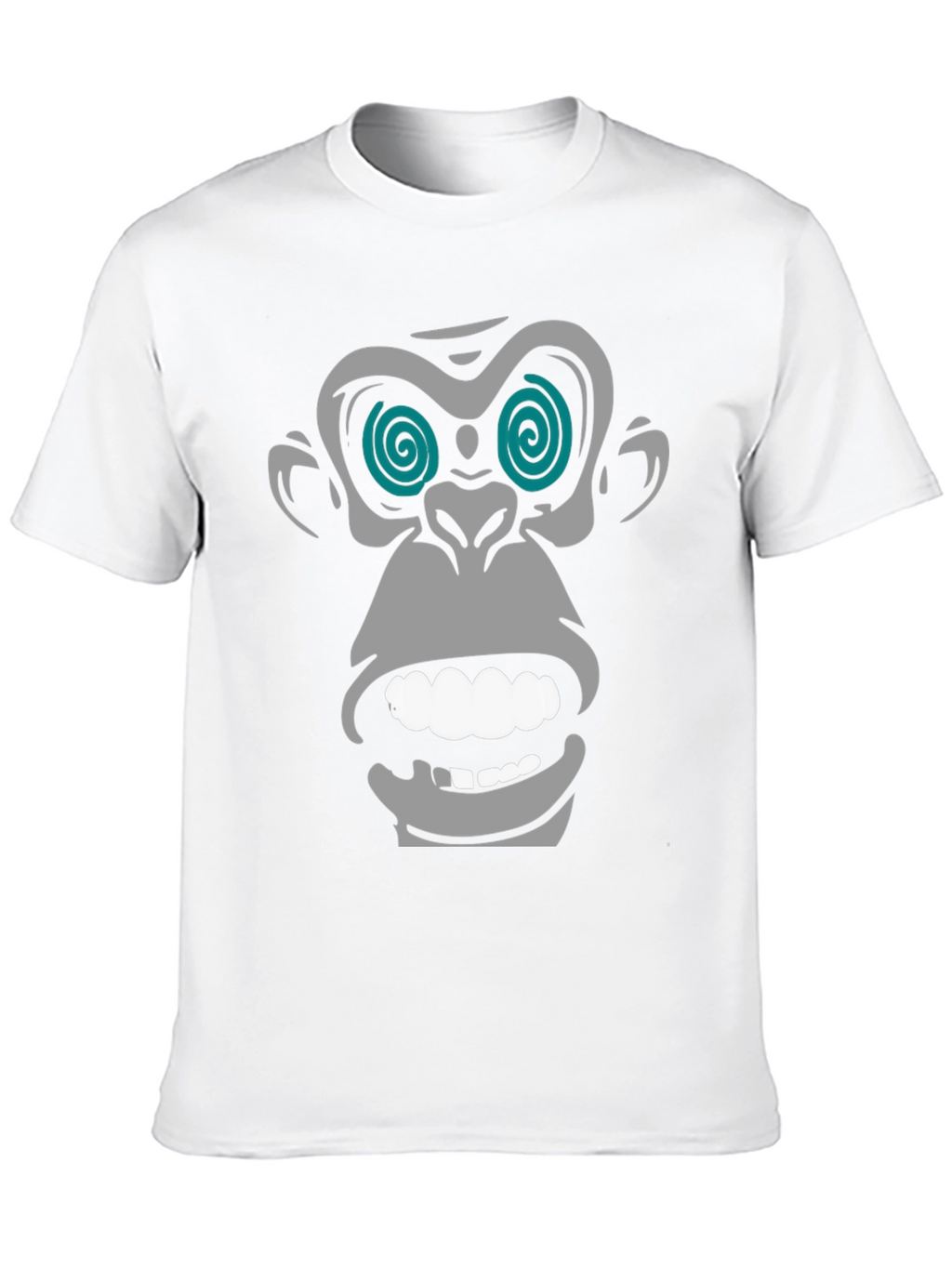 Camiseta Negra con Diseño de Mono Hipnótico