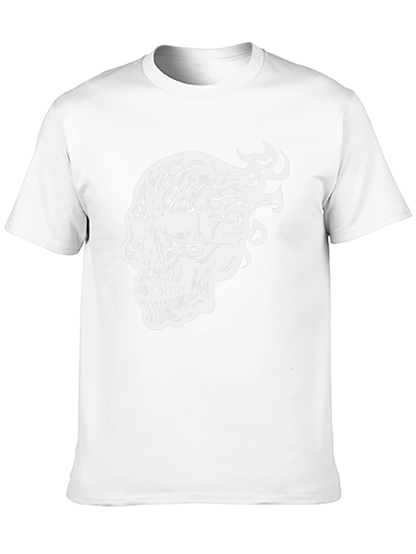 Camiseta Negra con Diseño de Calavera Tribal
