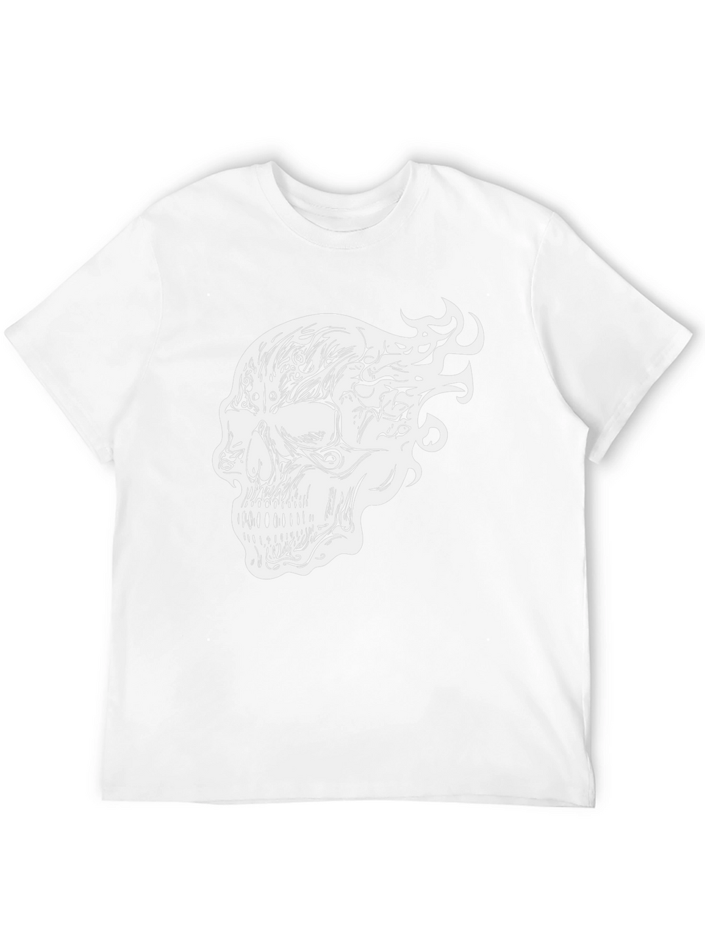 Camiseta Negra con Diseño de Calavera Tribal