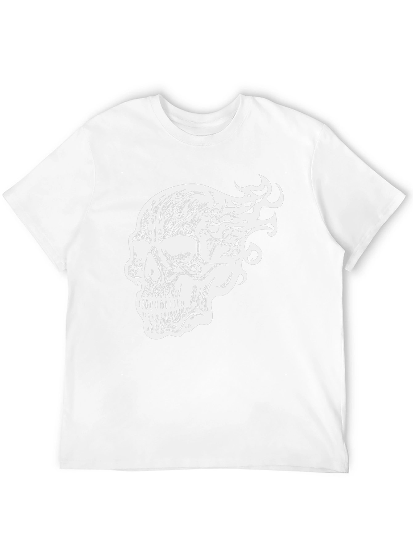 Camiseta Negra con Diseño de Calavera Tribal