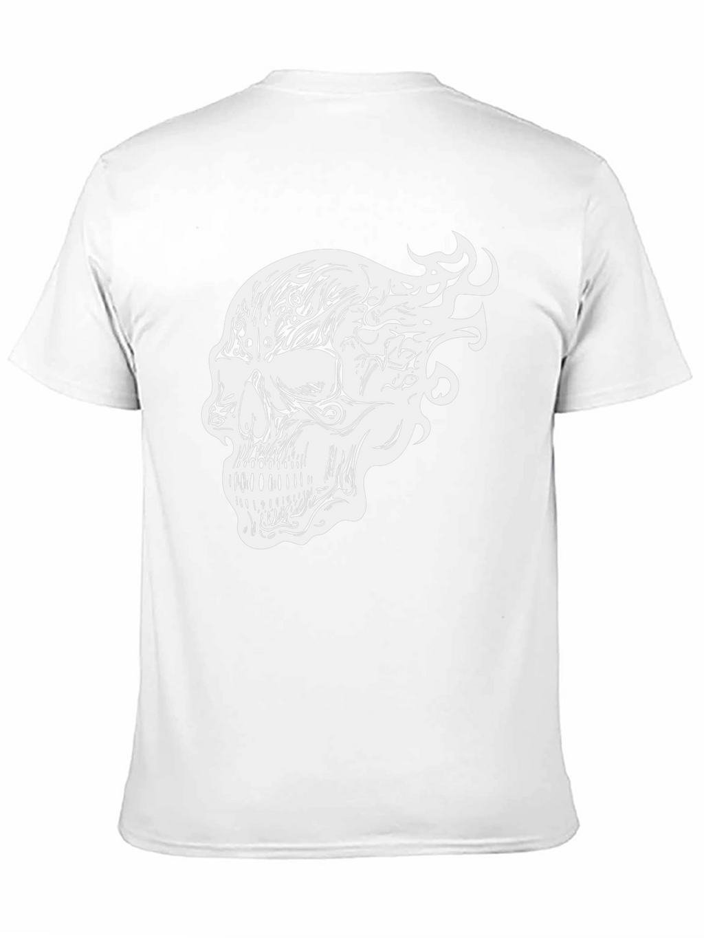 Camiseta Negra con Diseño de Calavera Tribal
