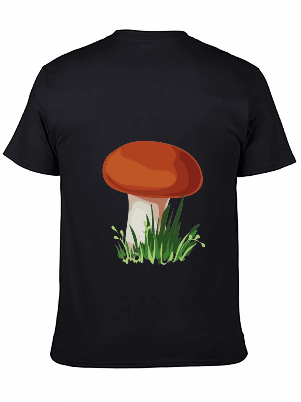 Camiseta Negra con Diseño de Hongo