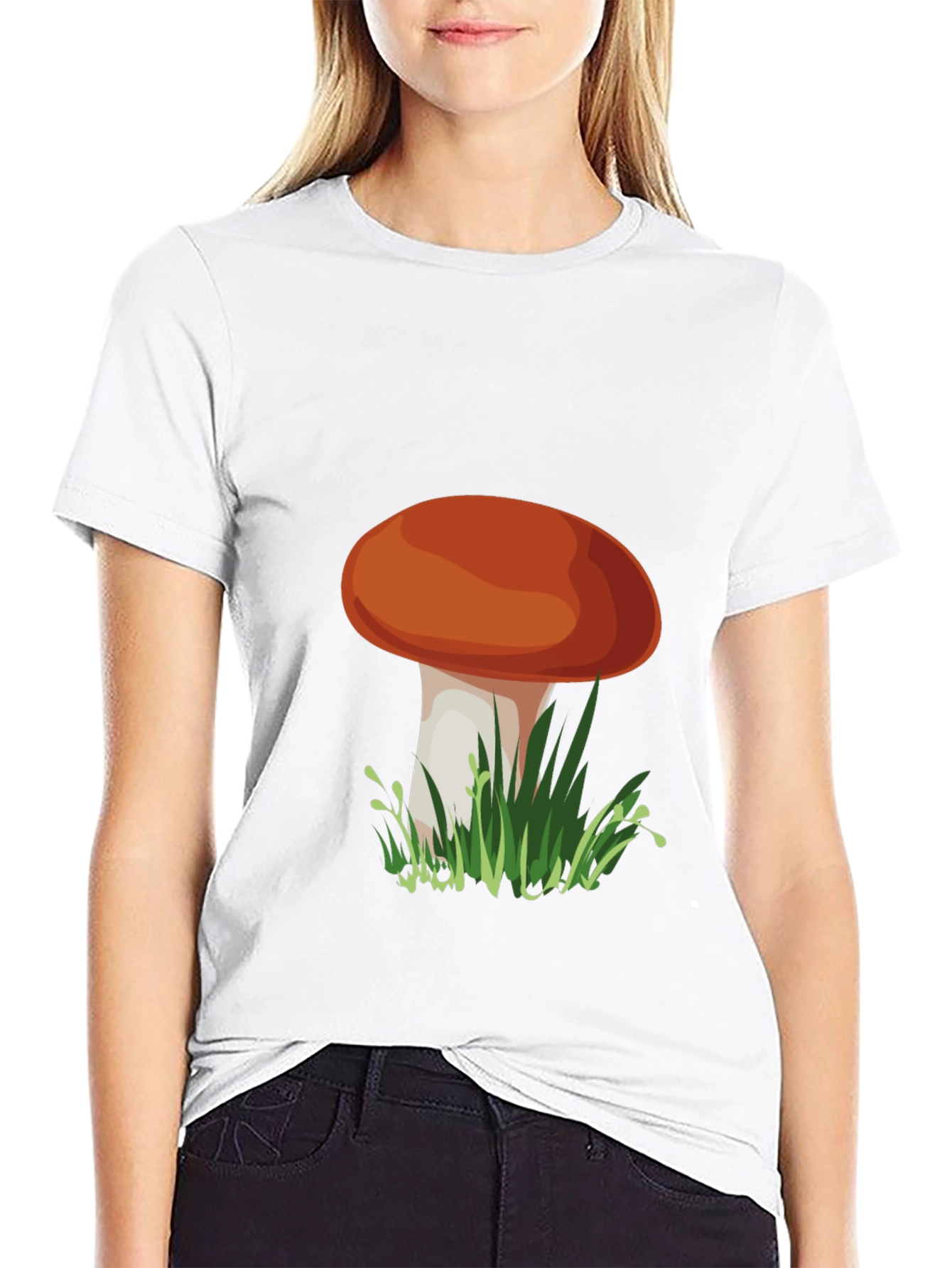 Camiseta Negra con Diseño de Hongo