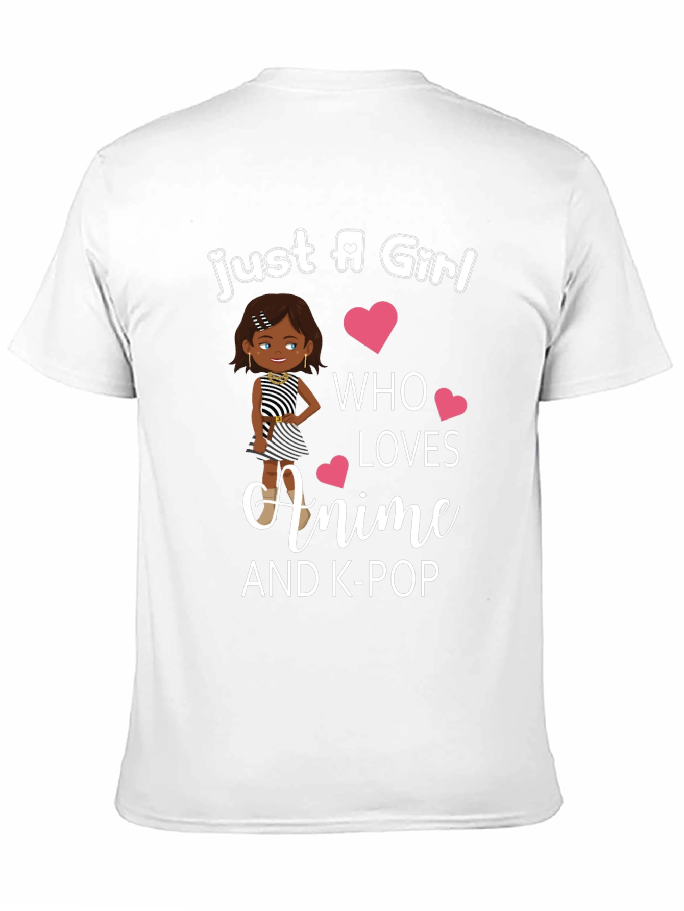 Camiseta Negra con Diseño de Anime y K-Pop para Chicas