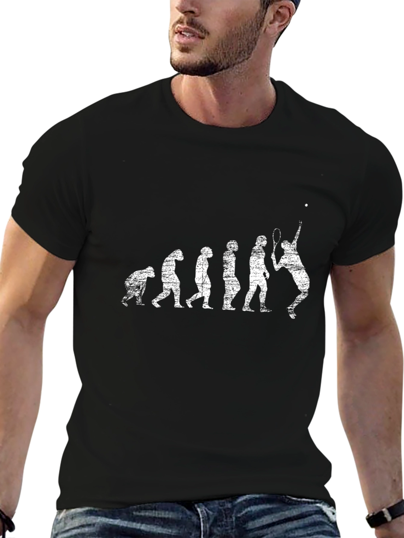 Camiseta Hombre Evolución Tenis Algodón
