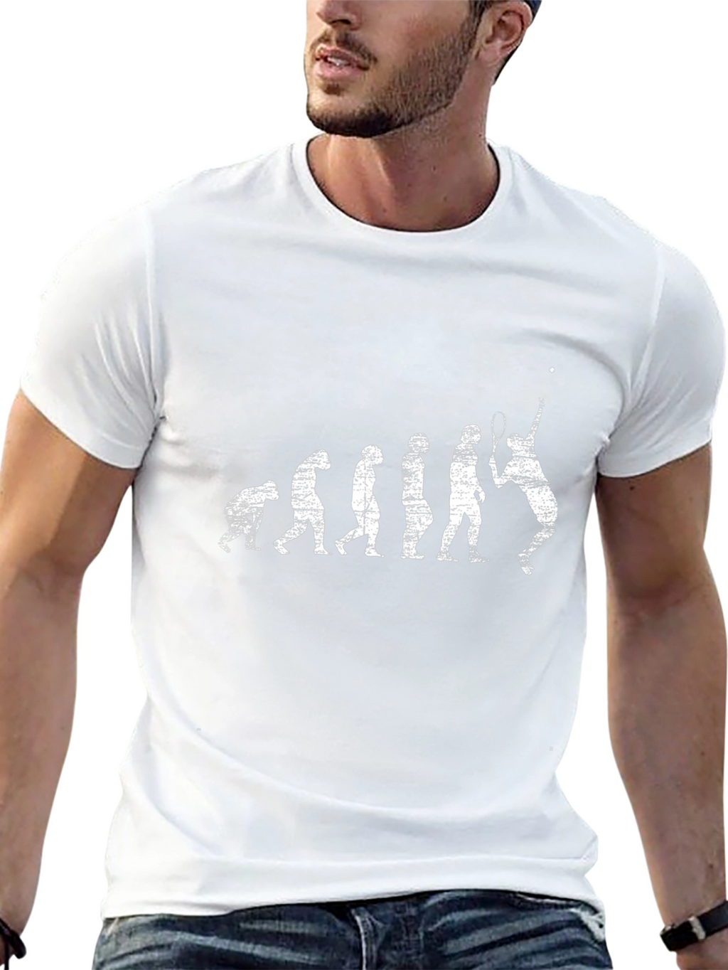 Camiseta Hombre Evolución Tenis Algodón