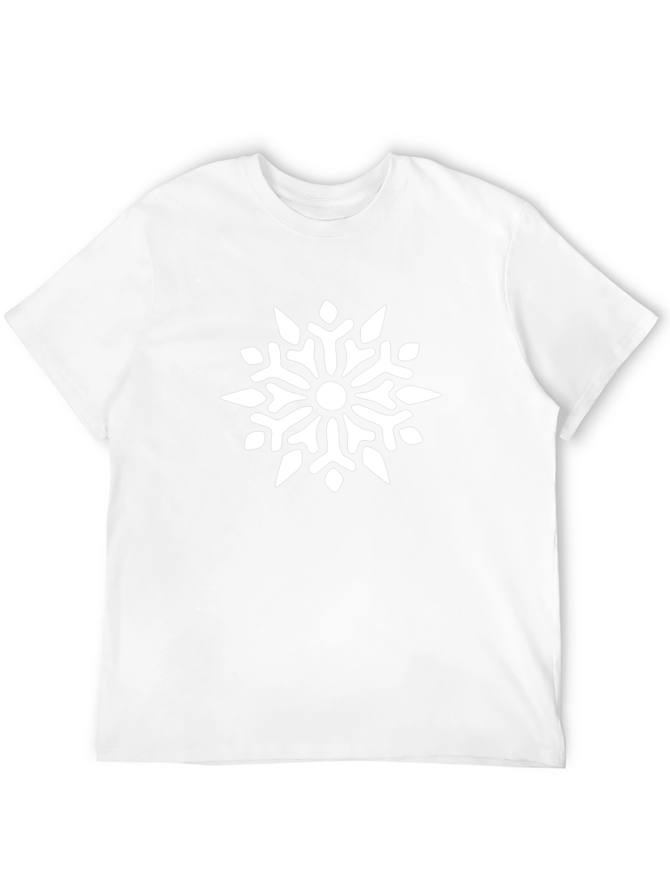 Camiseta Negra con Diseño de Copo de Nieve Blanco