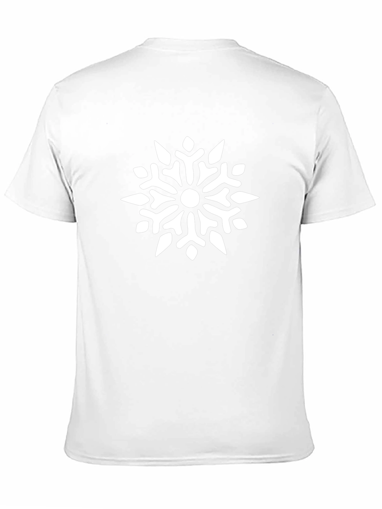 Camiseta Negra con Diseño de Copo de Nieve Blanco