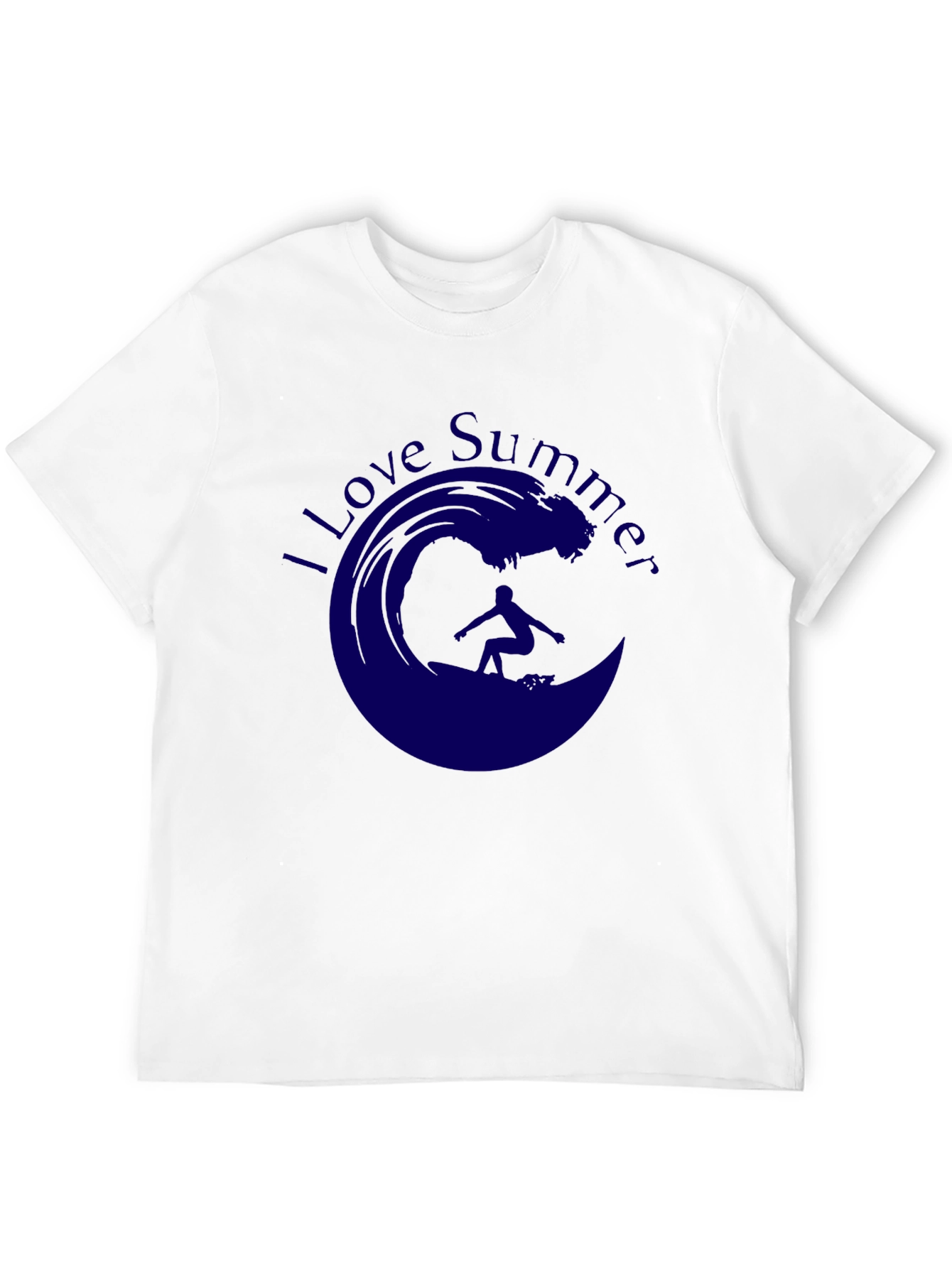 Camiseta Negra Amo el Verano con Ola Surf