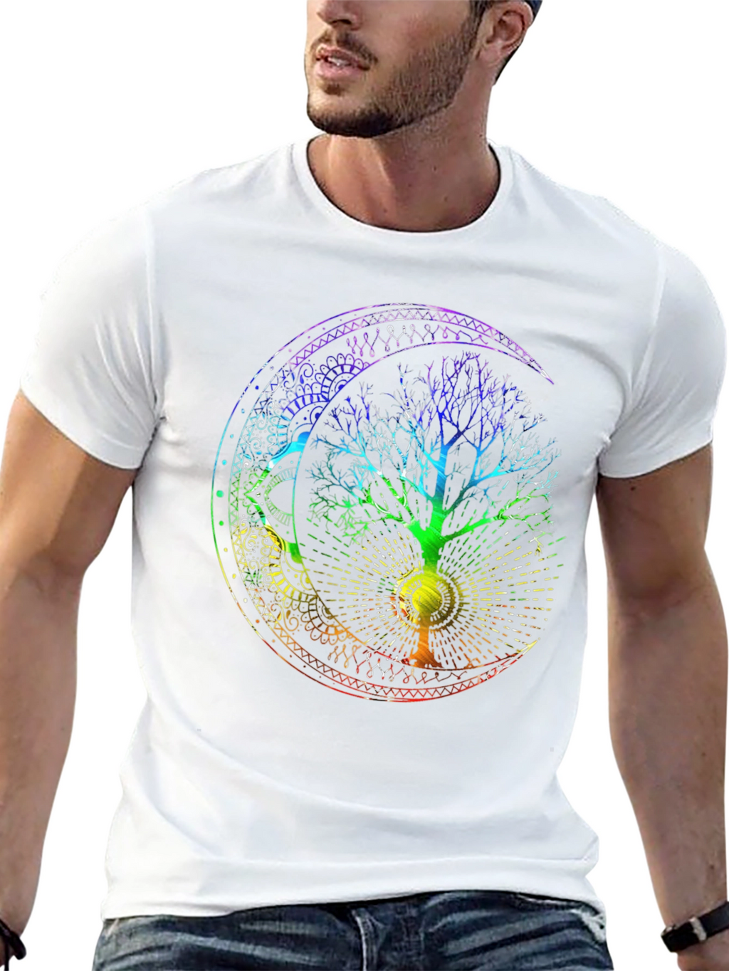 Camiseta Hombre: Árbol de la Vida Lunar