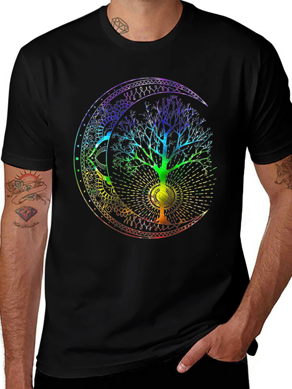 Camiseta Hombre: Árbol de la Vida Lunar