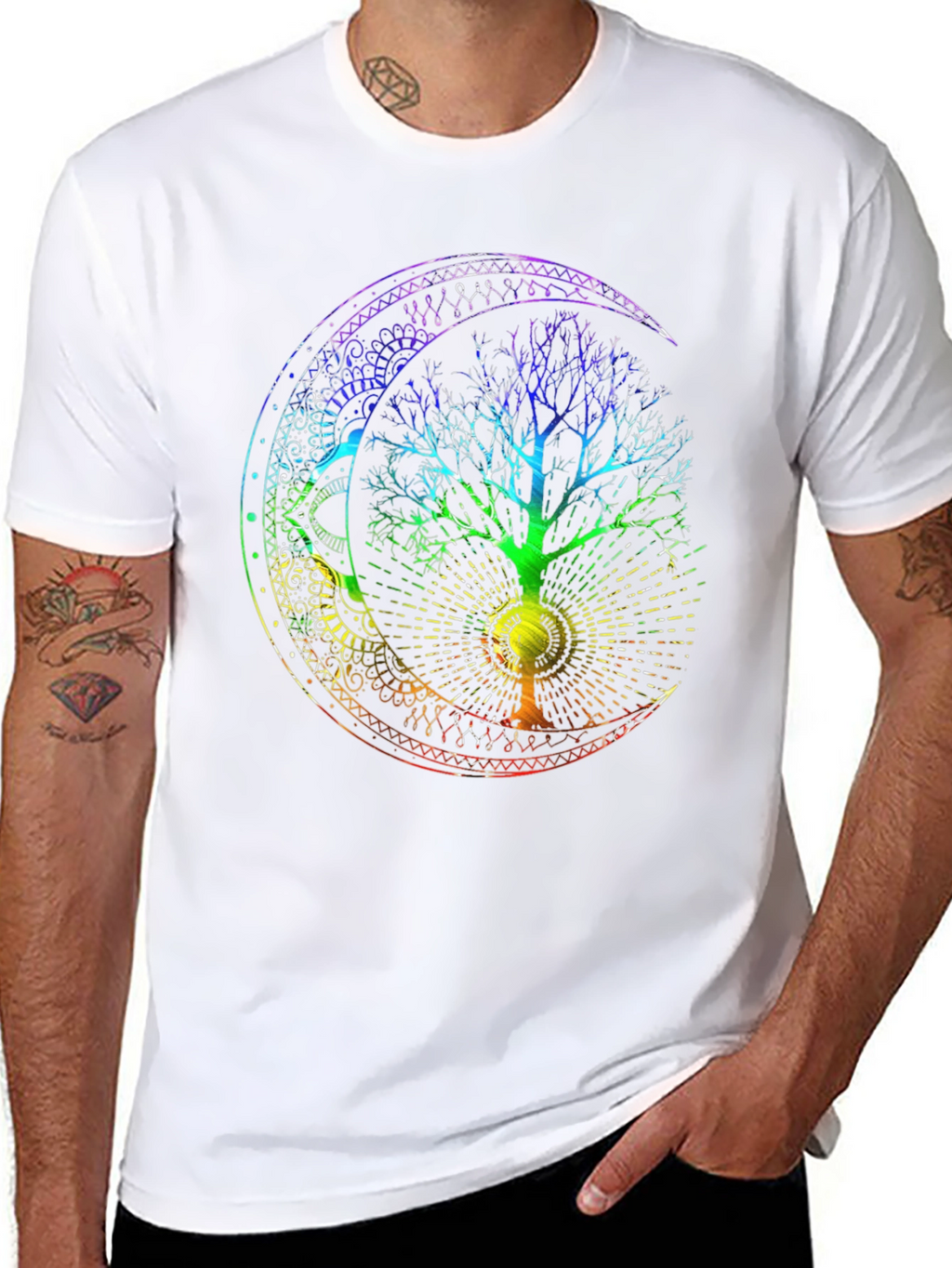Camiseta Hombre: Árbol de la Vida Lunar