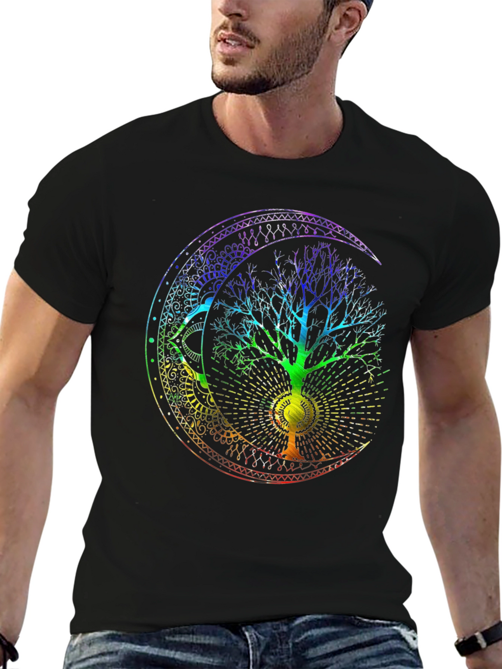 Camiseta Hombre: Árbol de la Vida Lunar
