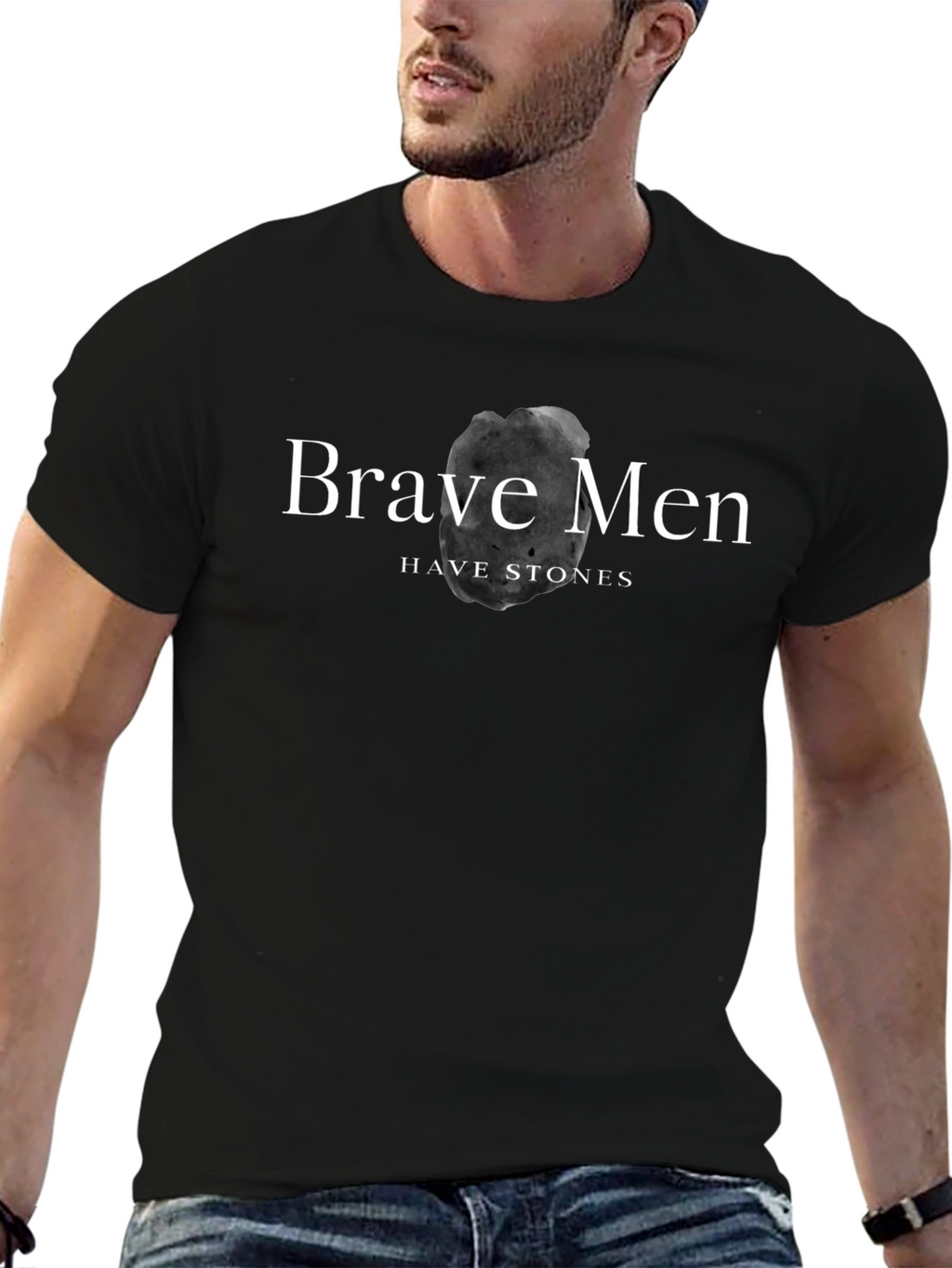 Camiseta Negra Brave Men Have Stones