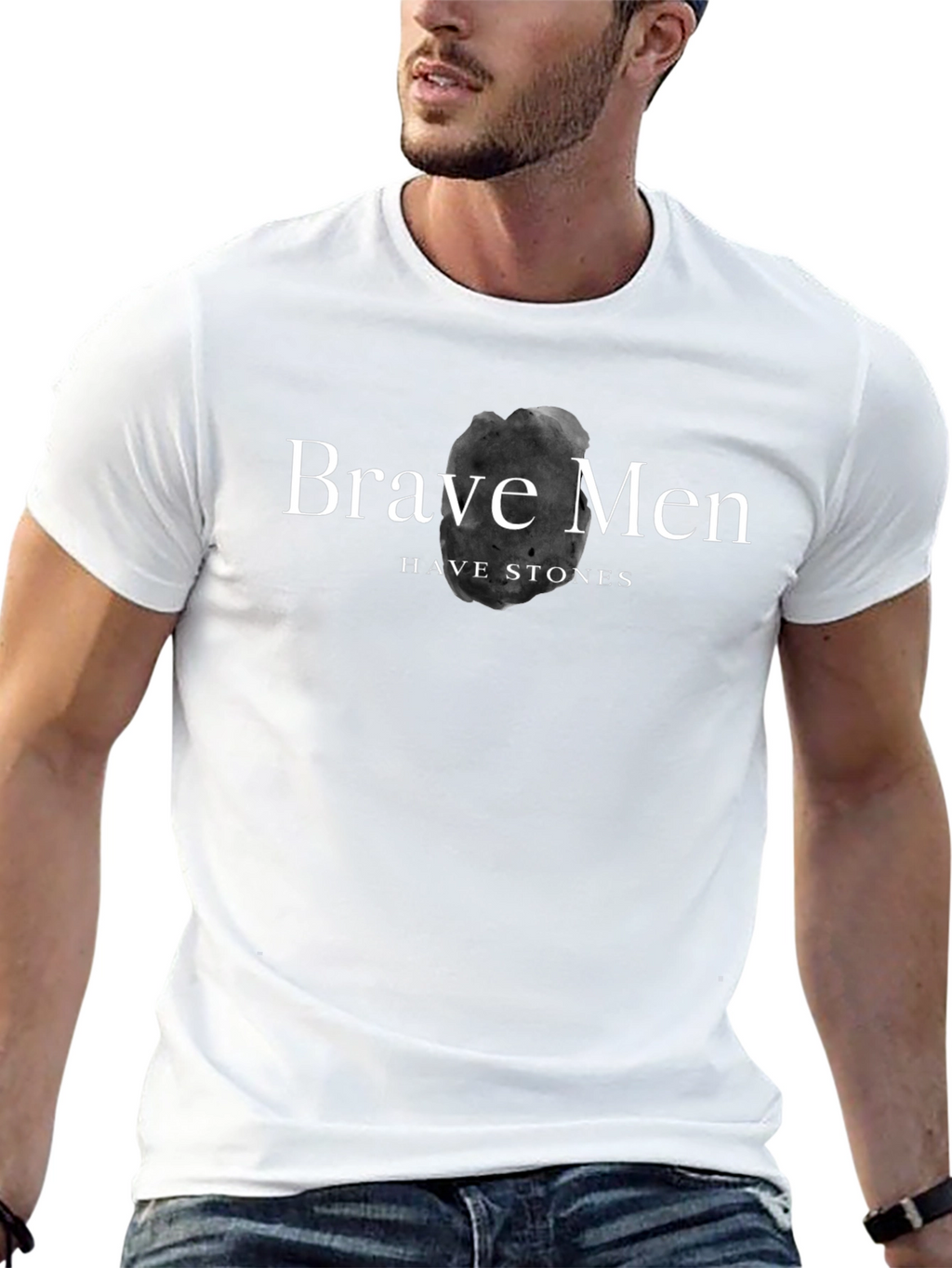 Camiseta Negra Brave Men Have Stones