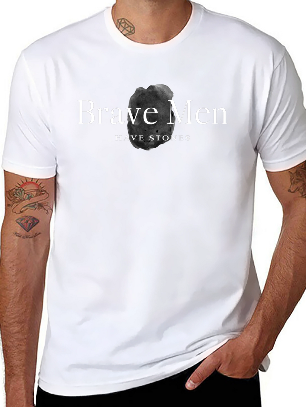 Camiseta Negra Brave Men Have Stones