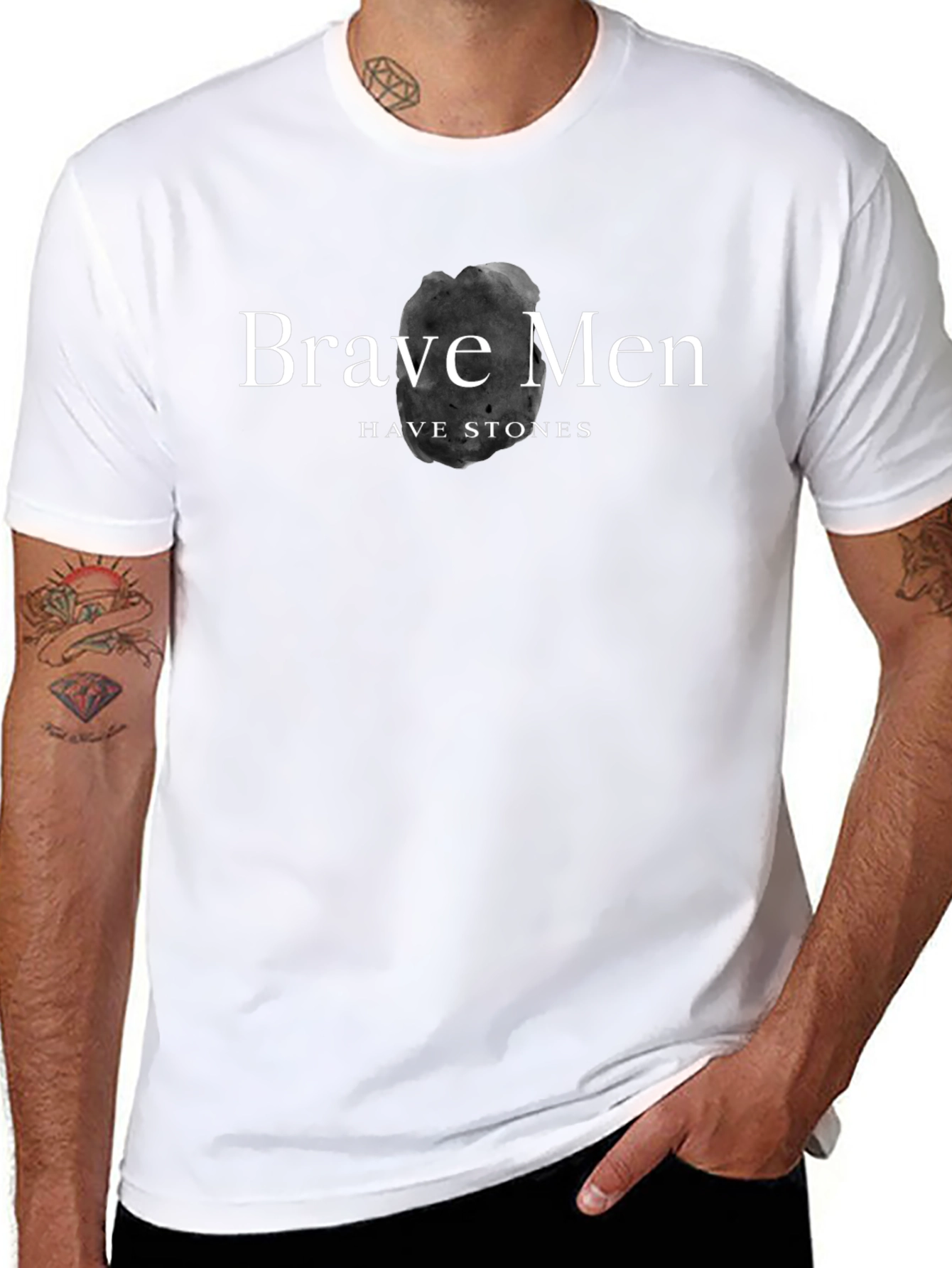 Camiseta Negra Brave Men Have Stones