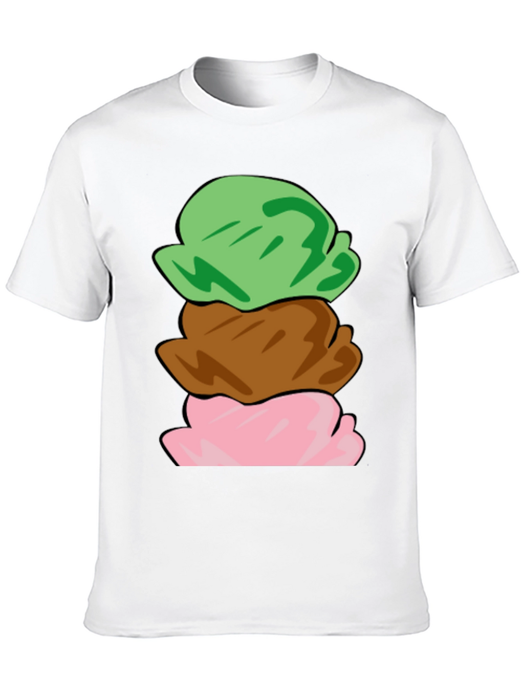 Camiseta Helado de Tres Bolas Divertida