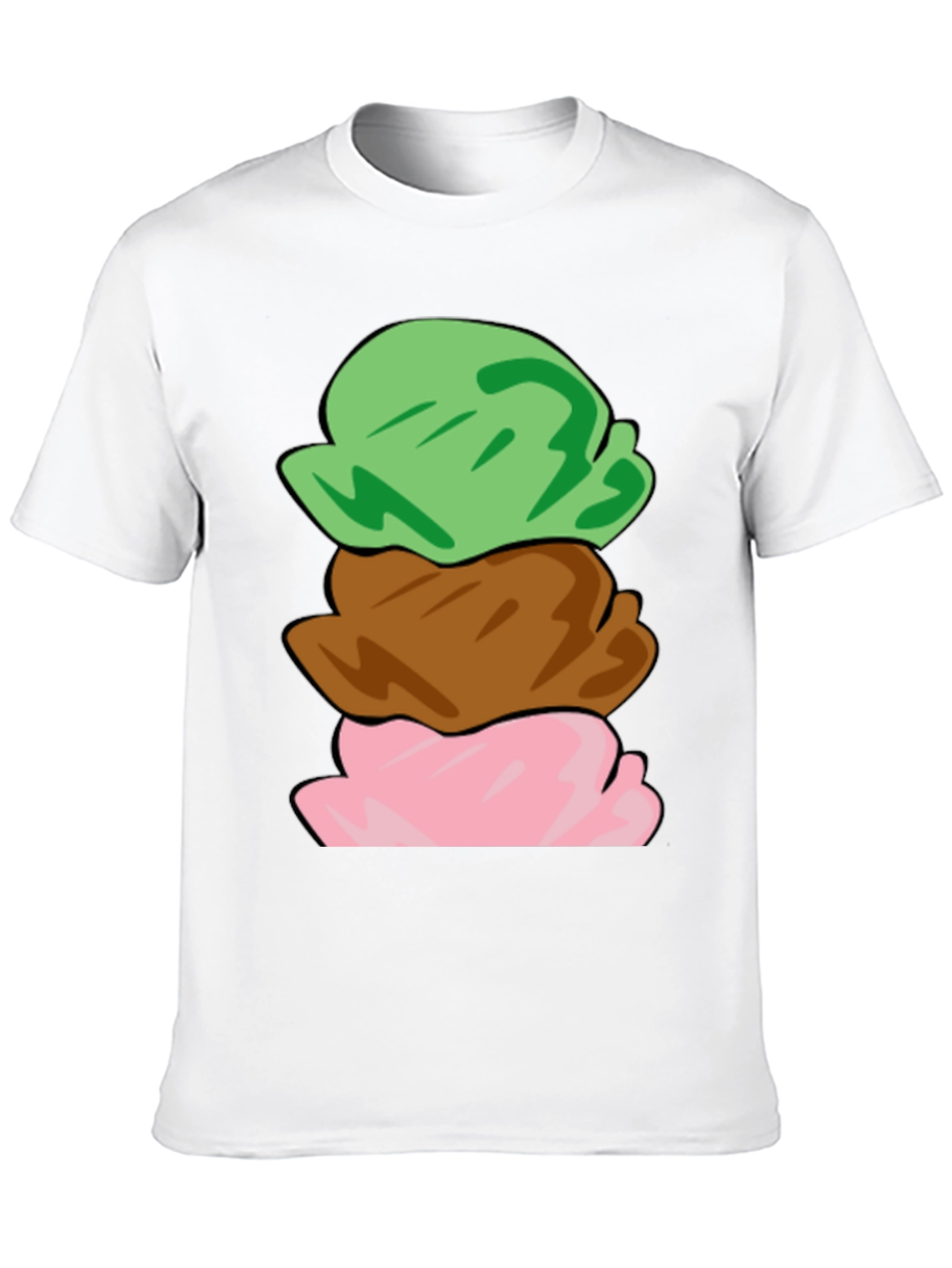 Camiseta Helado de Tres Bolas Divertida