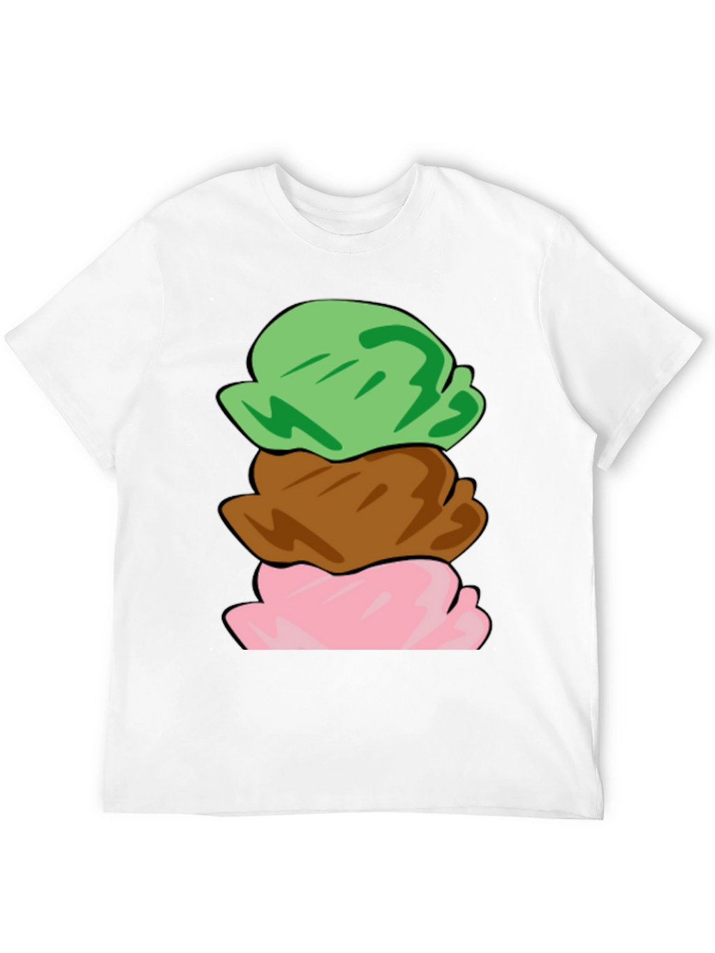 Camiseta Helado de Tres Bolas Divertida