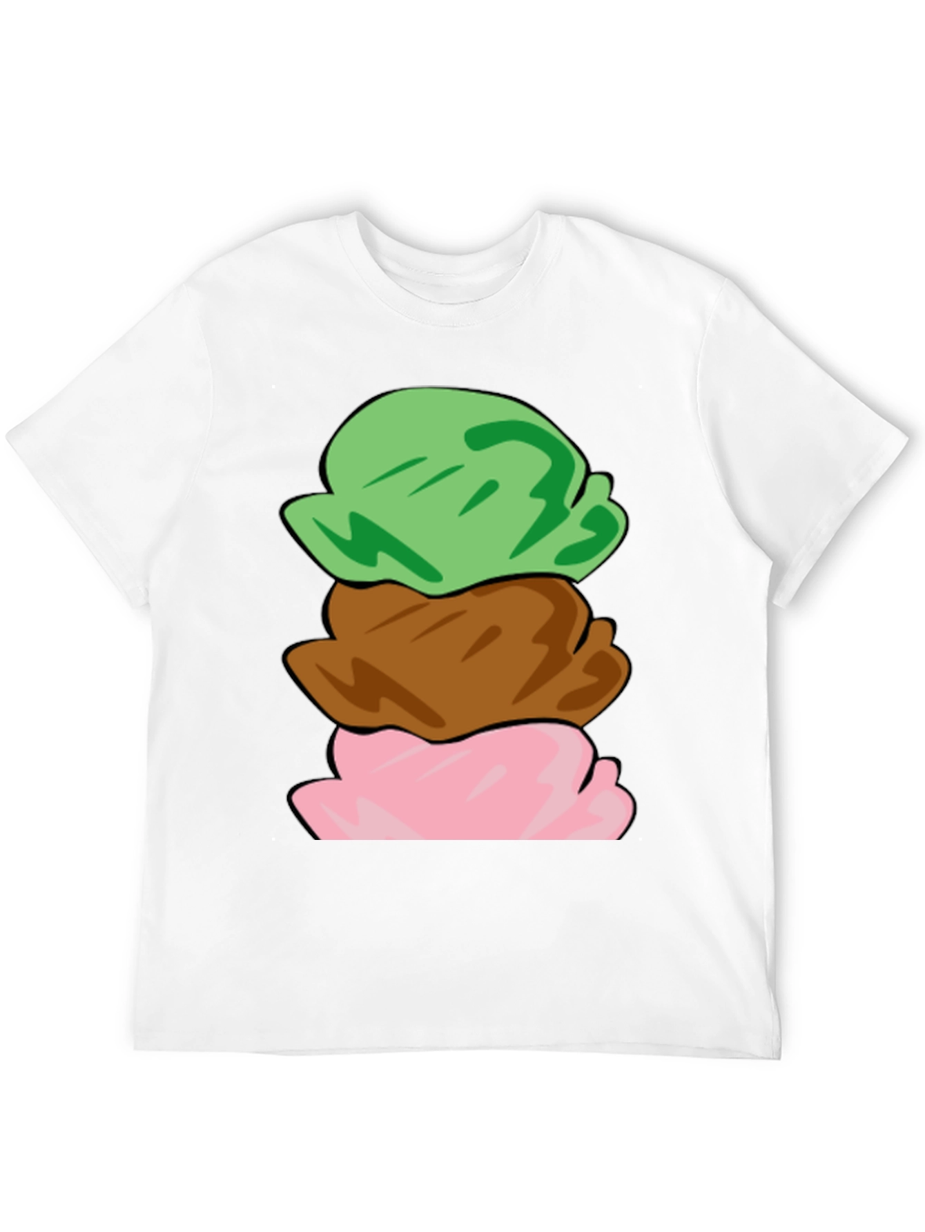Camiseta Helado de Tres Bolas Divertida