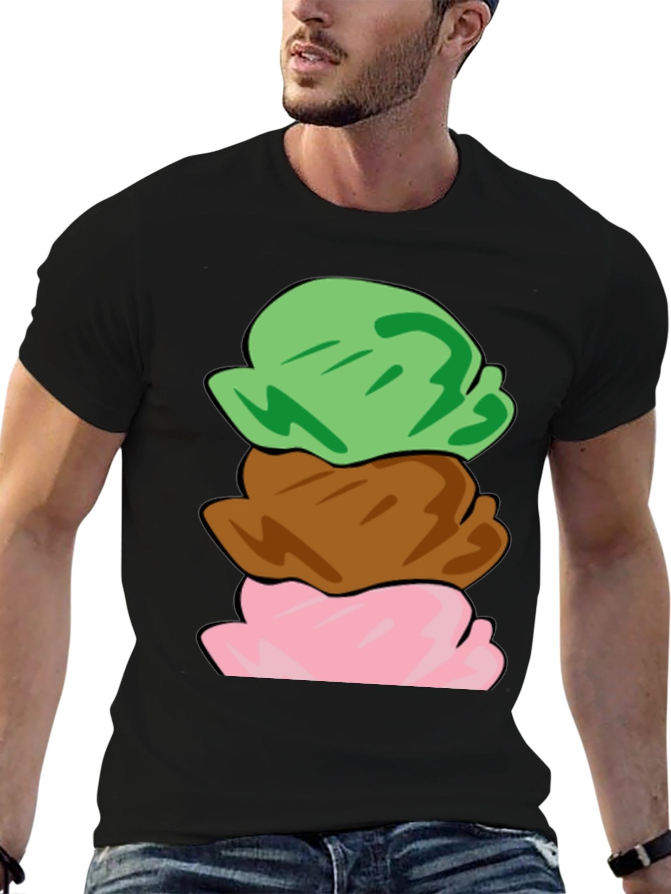 Camiseta Helado de Tres Bolas Divertida