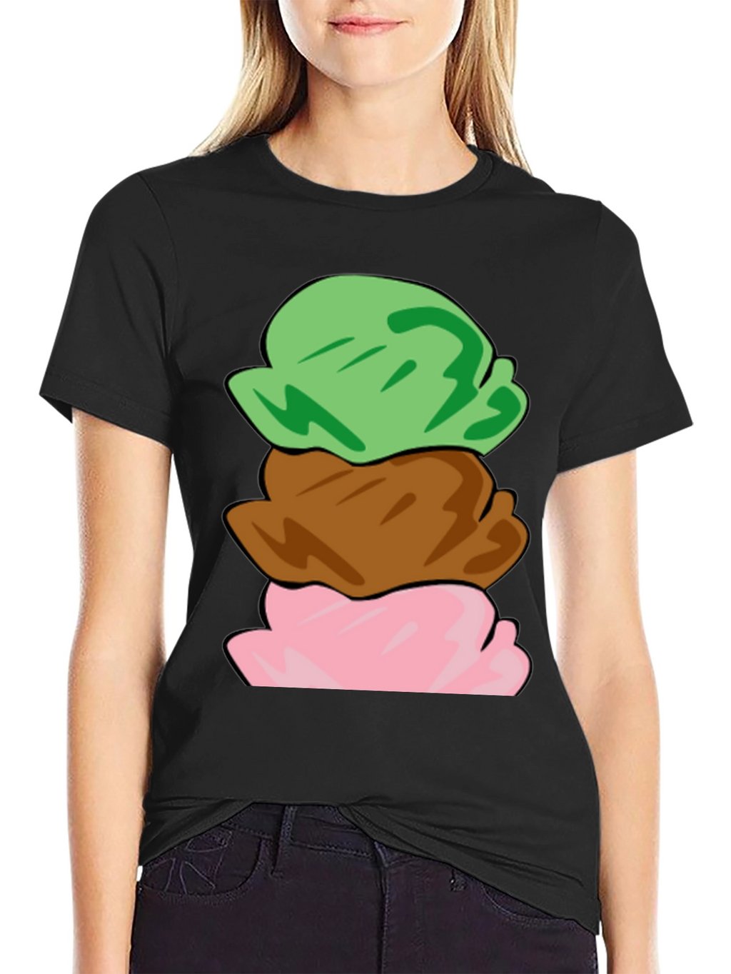 Camiseta Helado de Tres Bolas Divertida