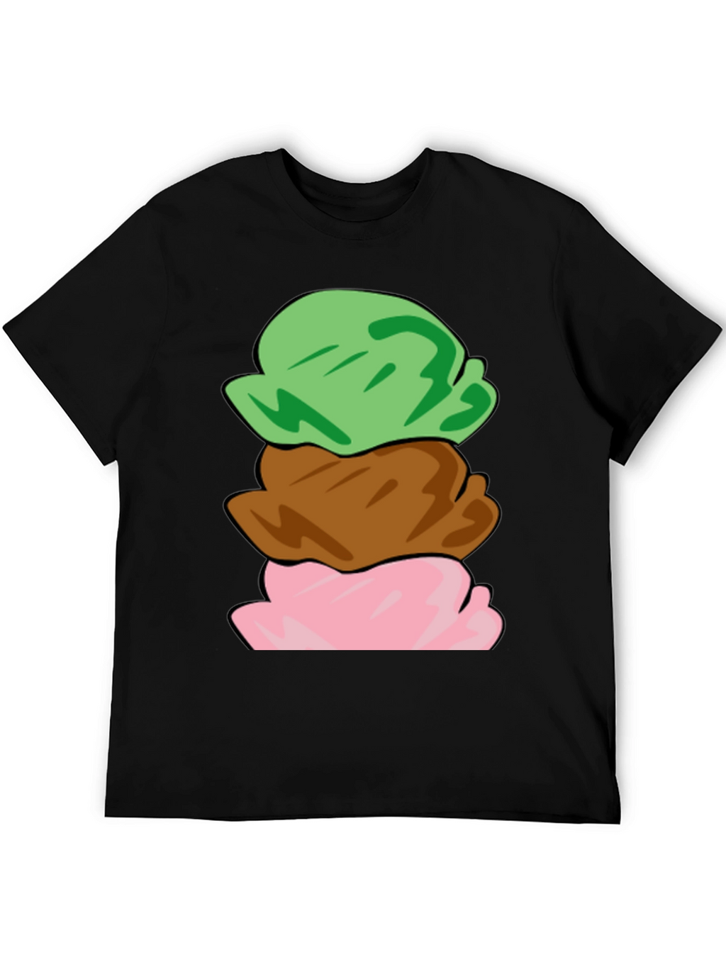 Camiseta Helado de Tres Bolas Divertida